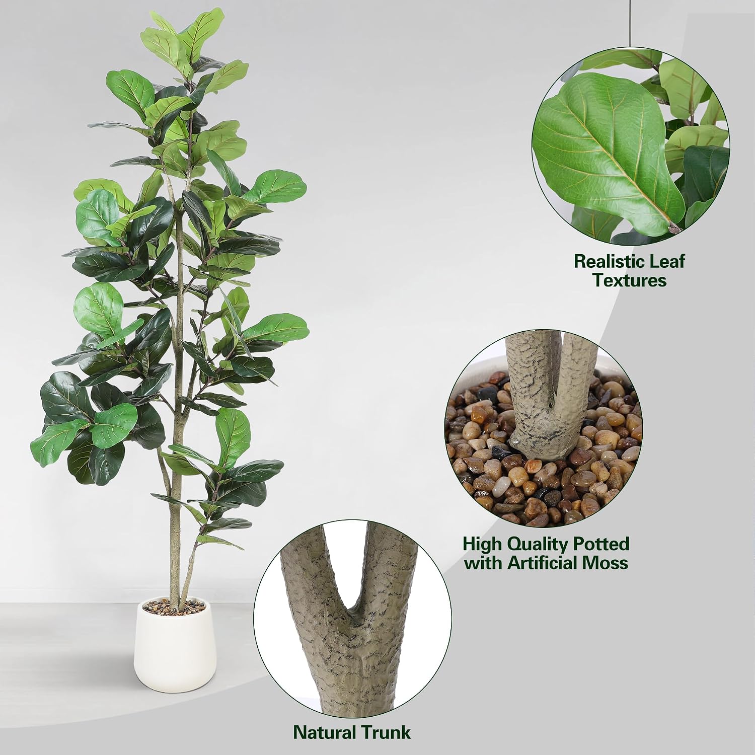 7ft Artificial Fiddle Leaf Tre - огляд і ціна Ficus Lyrata Tree